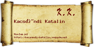 Kacsándi Katalin névjegykártya