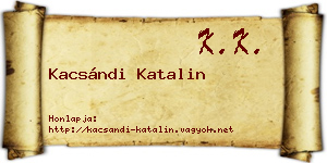 Kacsándi Katalin névjegykártya